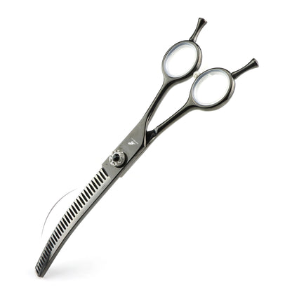 7" Stainless Steel Curved Pet Dog Cat Grooming Thinning Scissors