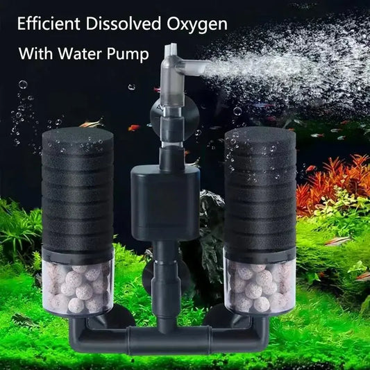 Aquarium Fish Tank Air Pump Skimmer Filter With Water Pump