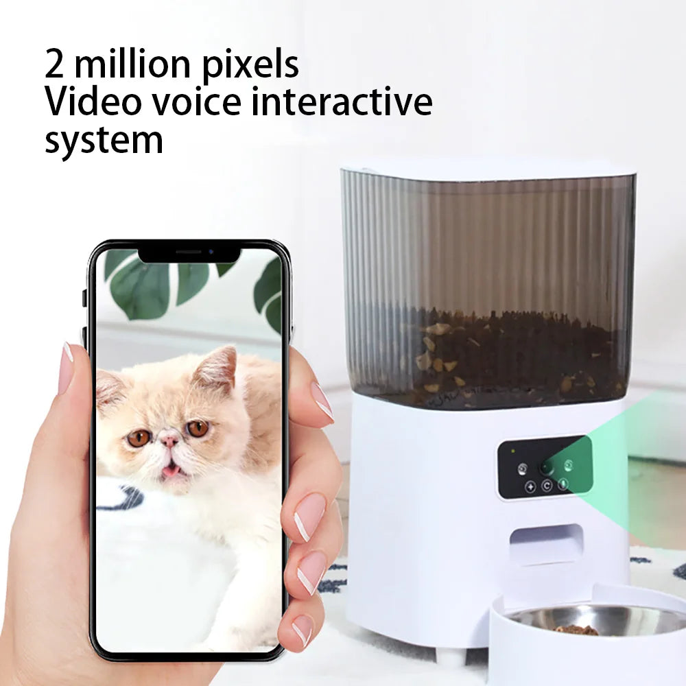 5L Double Bowl Smart Automatic Pet Dog Cat Feeder With Camera Voice Recorder