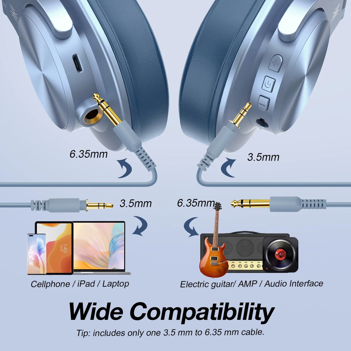 Oneodio A70 Wireless Bluetooth 5.2 Headphones with 72Hrs Playtime