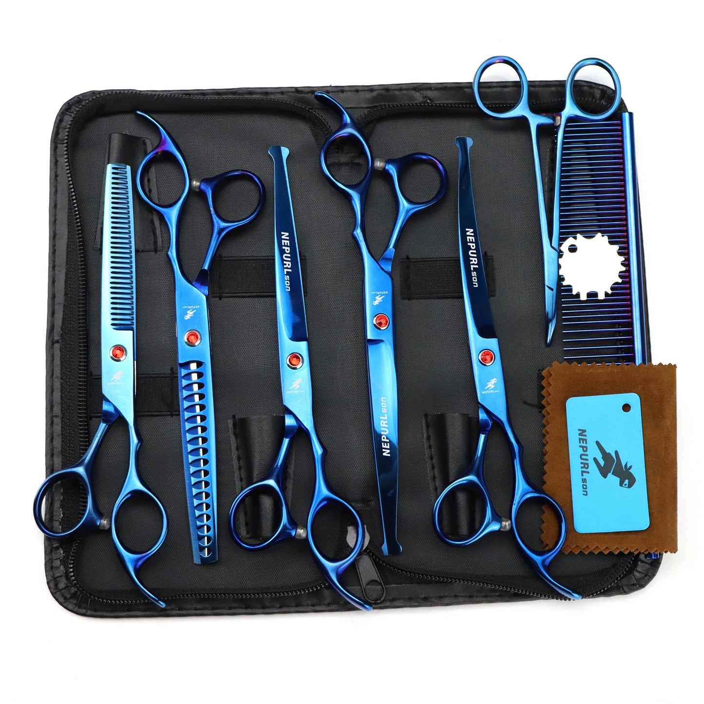 3-5pcs 7.5" Stainless Steel Pet Dog Cat Grooming Scissors Comb Sets