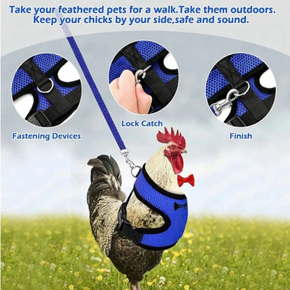 Adjustable Breathable Pet Duck Chicken Harness Vest Leash