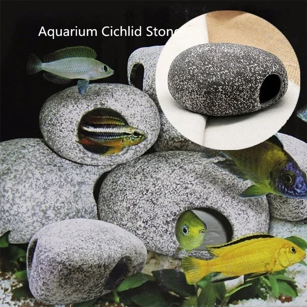 1Pc Cichlid Stone Cave Aquarium Fish Tank Pond Ornament Decoration