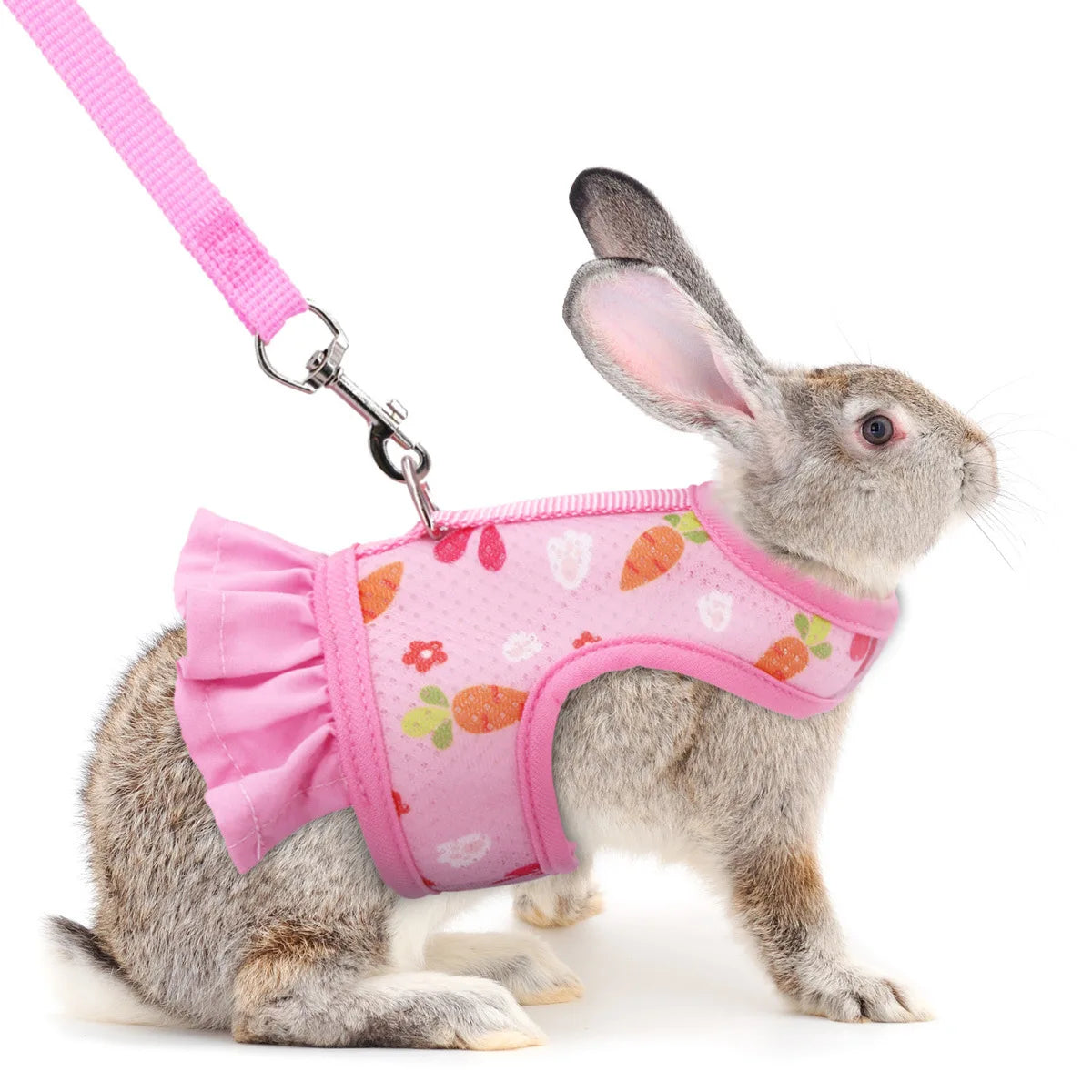 S-L Pet Rabbit Harness with Leash Adjustable Buckle Breathable Mesh Vest