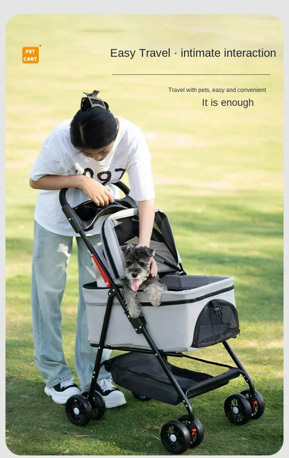 Lightweight Breathable Foldable Pet Dog Cat Stroller Carrier