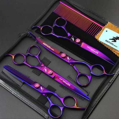 4-7pc Stainless Steel Pet Dog Cat 7" Grooming scissors Comb Sets