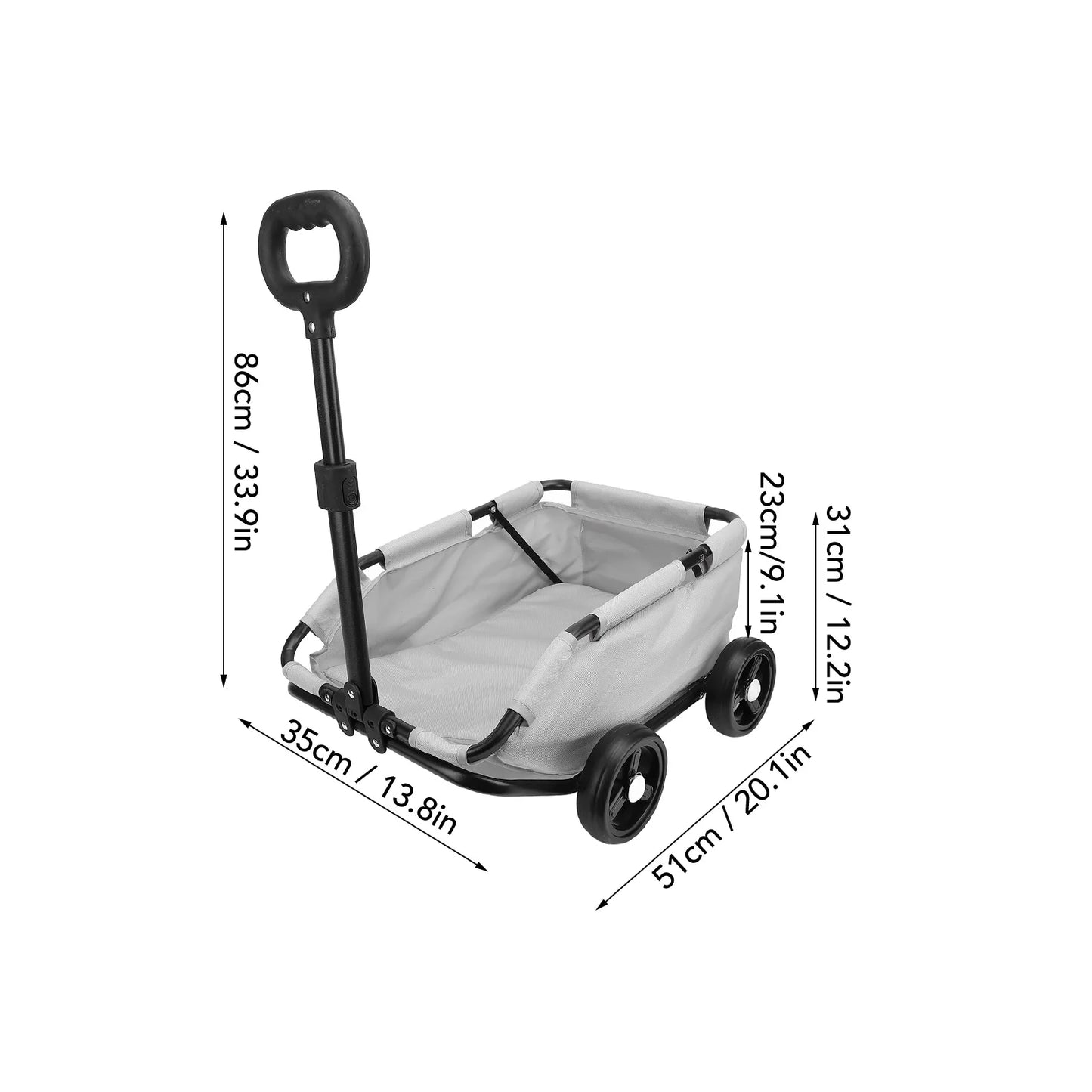 Lightweight Carbon Steel Pet Dog Cat Stroller Carrier Trolley