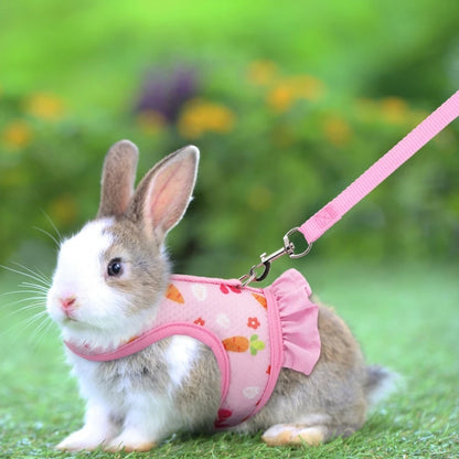 S-L Pet Rabbit Harness with Leash Adjustable Buckle Breathable Mesh Vest