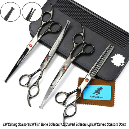 3-5pcs 7.5" Stainless Steel Pet Dog Cat Grooming Scissors Comb Sets