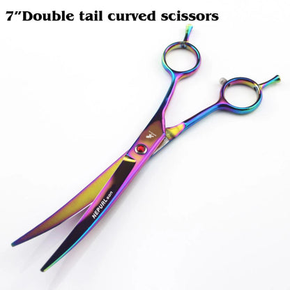 7" Stainless Steel Pet Dog Cat Grooming Scissors Comb Sets