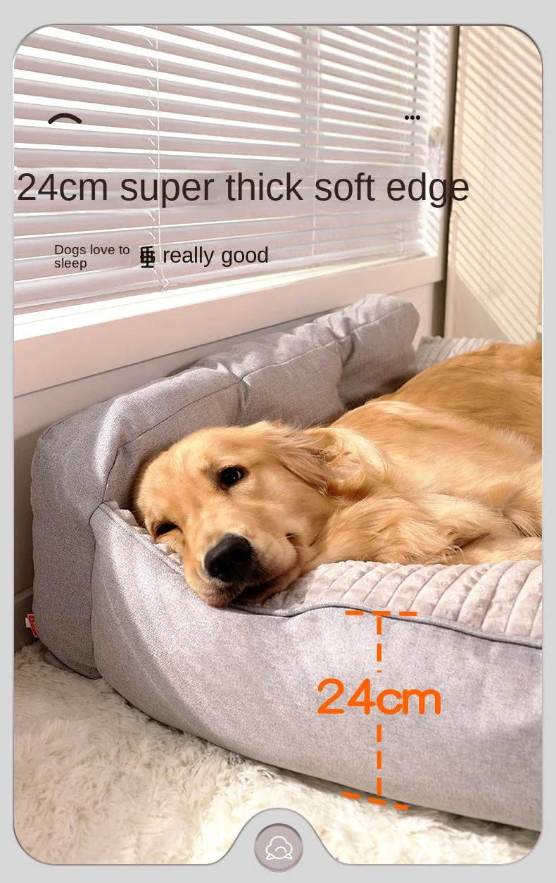 S-L Machine Washable Waterproof L Shape Foam Pet Dog Beds