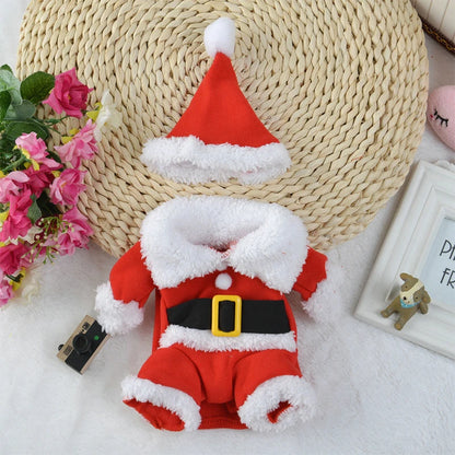 XS-XL Pet Dog Cat Christmas Cosplay Suit Santa Claus Dress Up Costume