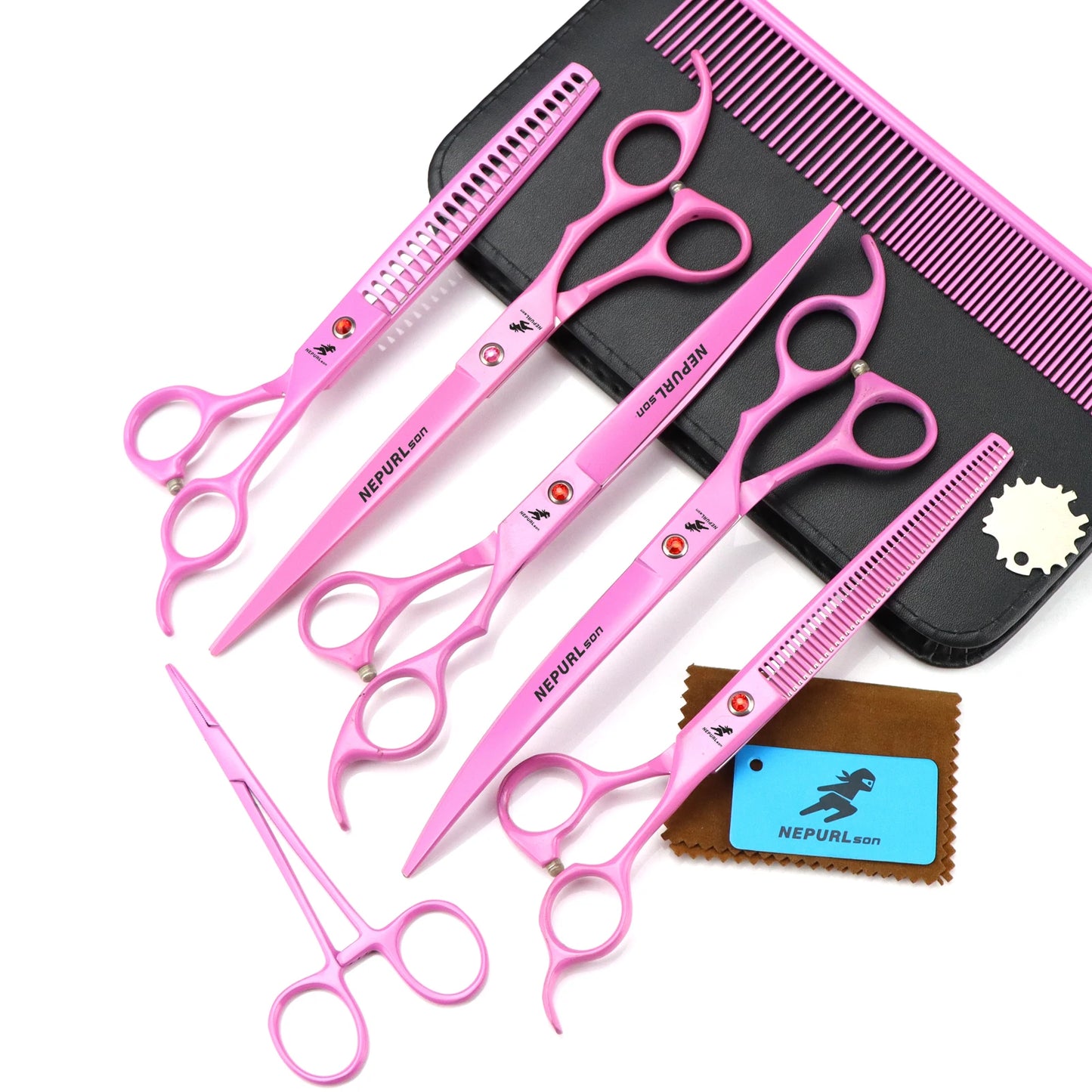 8" Stainless Steel Pet Dog Cat Grooming Scissors Combs Kits