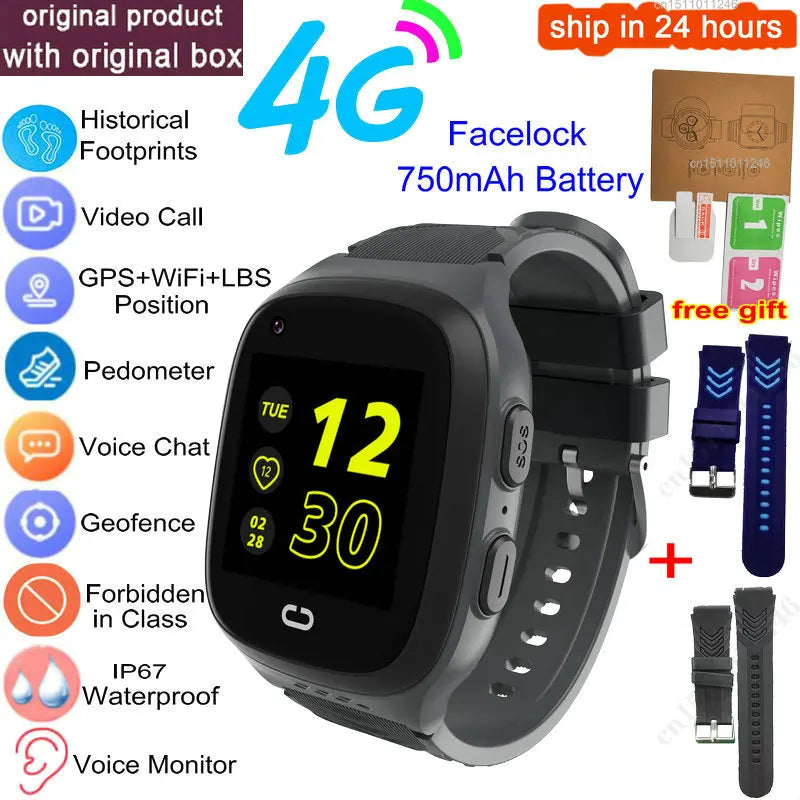 4G Kids Smart Watch GPS Video Call IP67 Waterproof Tracker