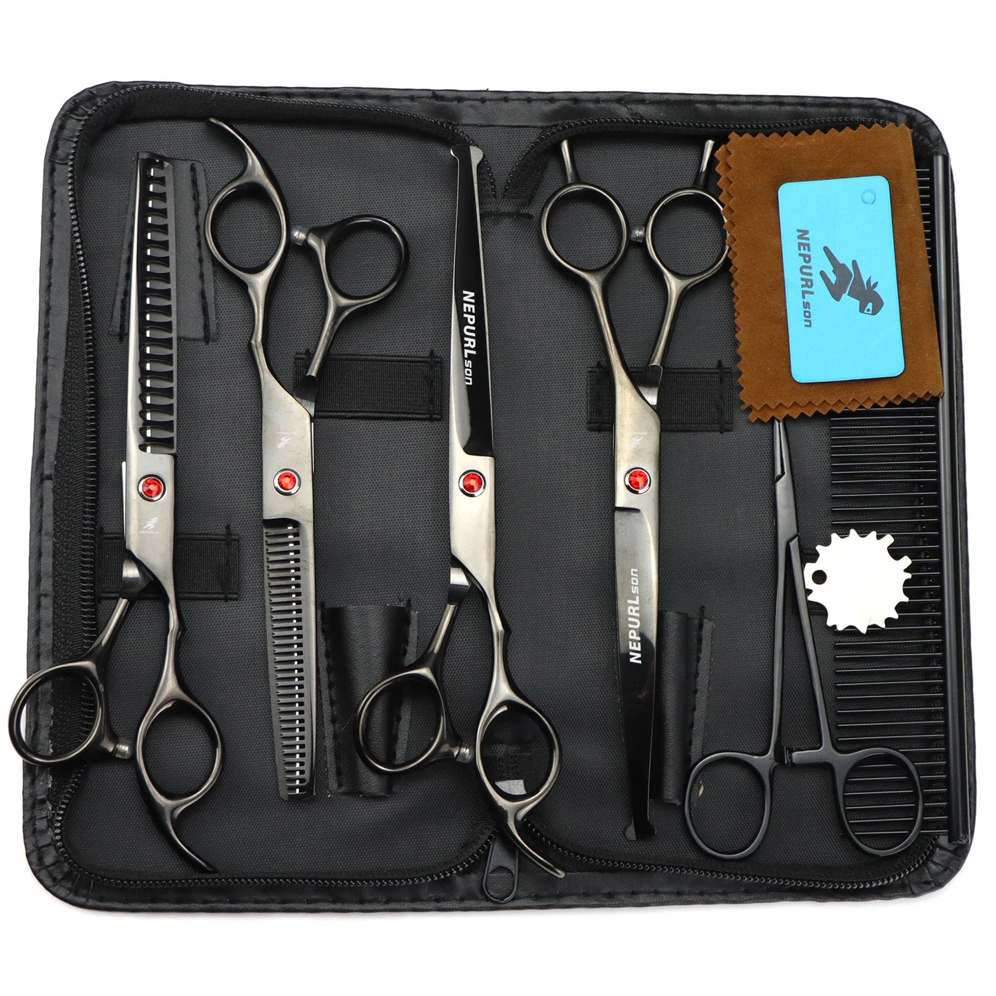 3-5pcs 7.5" Stainless Steel Pet Dog Cat Grooming Scissors Comb Sets