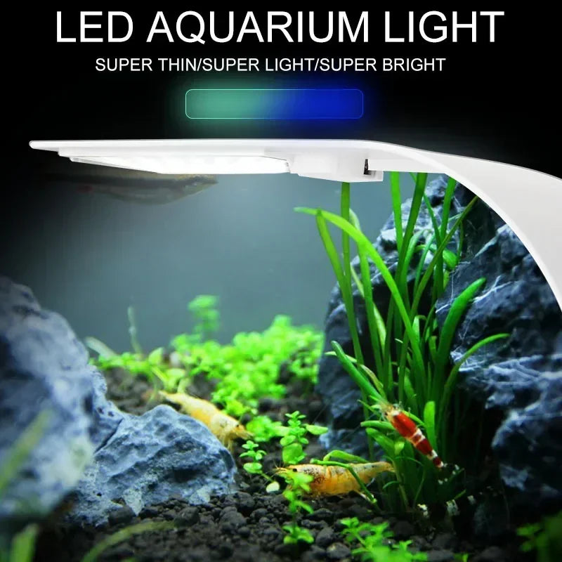 5-15W Ultra Thin Aquarium Fish Tank LED Light Clip-on Lamp