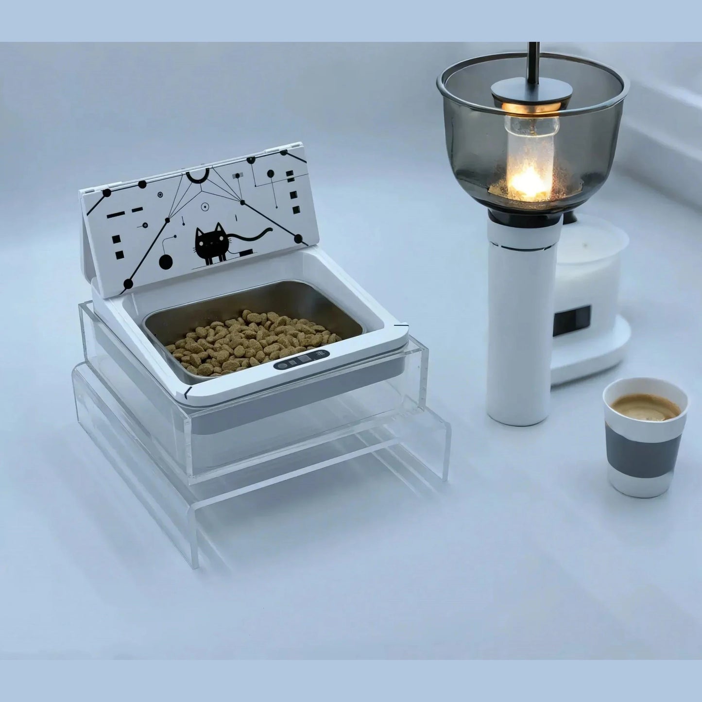 Smart Chip Cat Feeder with RFID Access for All Food Types
