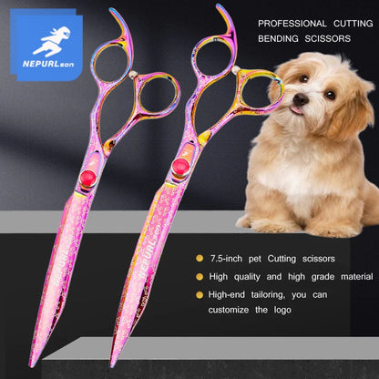 7.5" VG10 Steel Pet Dog Cat Grooming Scissors