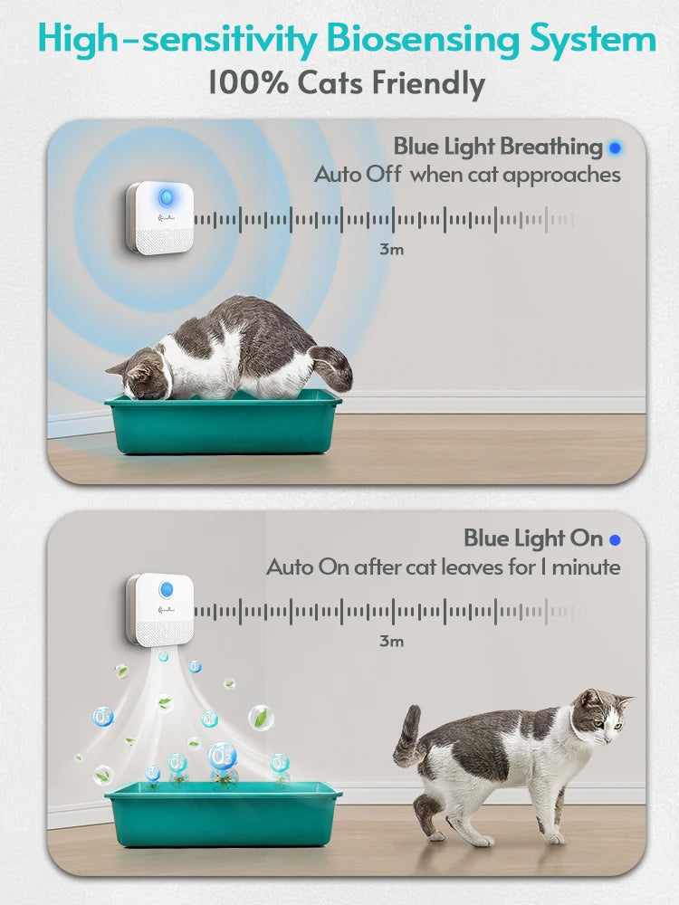 4000mAh Smart Odor Purifier Deodorizer For Pet Cat Litter Box