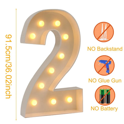 91.5cm Giant Light-Up Number Frame (0-9)