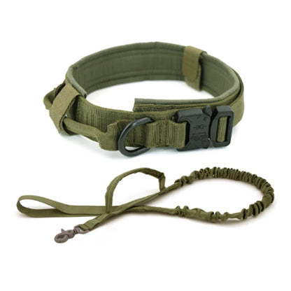 M-XL Pet Dog Tactical Collar With Lead Rope Leash Nylon Handle