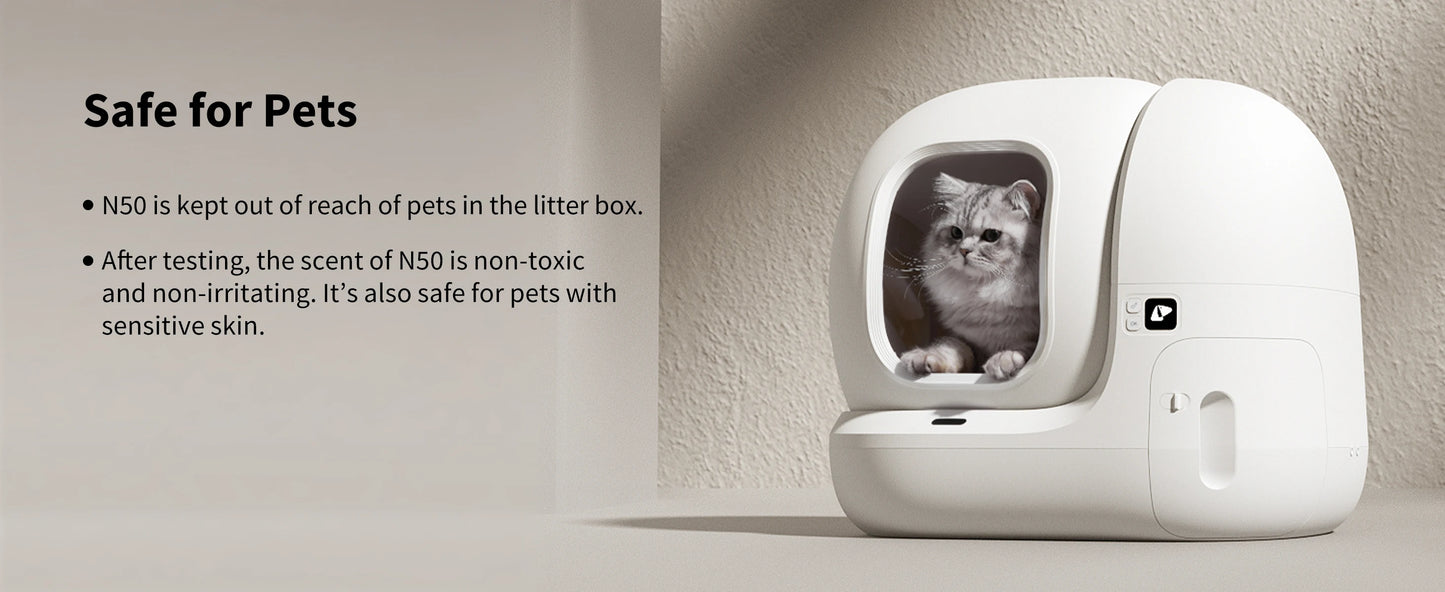 N50 Pet Cat Litter Box Deodorizer Refills for PuraMax Self-Cleaning Litter Box Tray