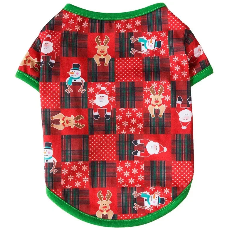 XS-L Pet Dog Cat Christmas Shirt Vest Printed Apparel