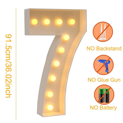 91.5cm Giant Light-Up Number Frame (0-9)