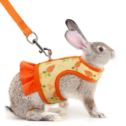 S-L Pet Rabbit Harness with Leash Adjustable Buckle Breathable Mesh Vest