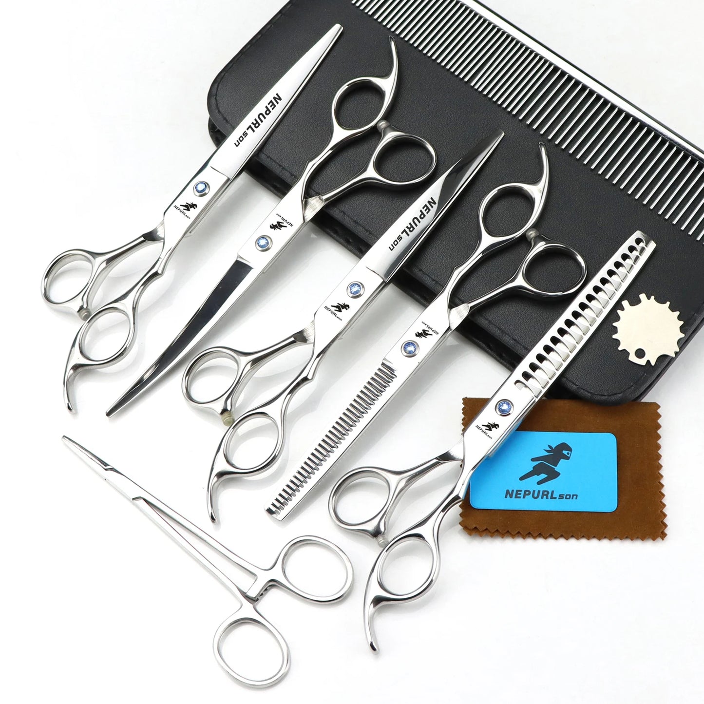 8" Stainless Steel Pet Dog Cat Grooming Scissors Combs Kits