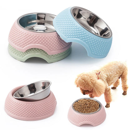 Non-slip Durable Stainless Steel Pet Dog Cat Feeding Water Bowl