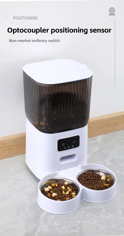 5L Automatic Pet Cat Dog Feeder Food Dispenser with Camera WiFi Timing Stainless Steel Feeding Bowl