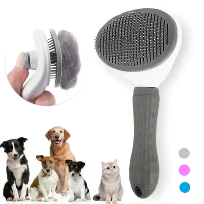 Pet Dog Cat Self Cleaning Hair Remover Grooming Brush