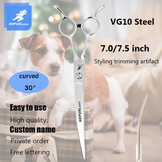 7/7.5" Stainless Steel Pet Dog Cat Grooming Scissors