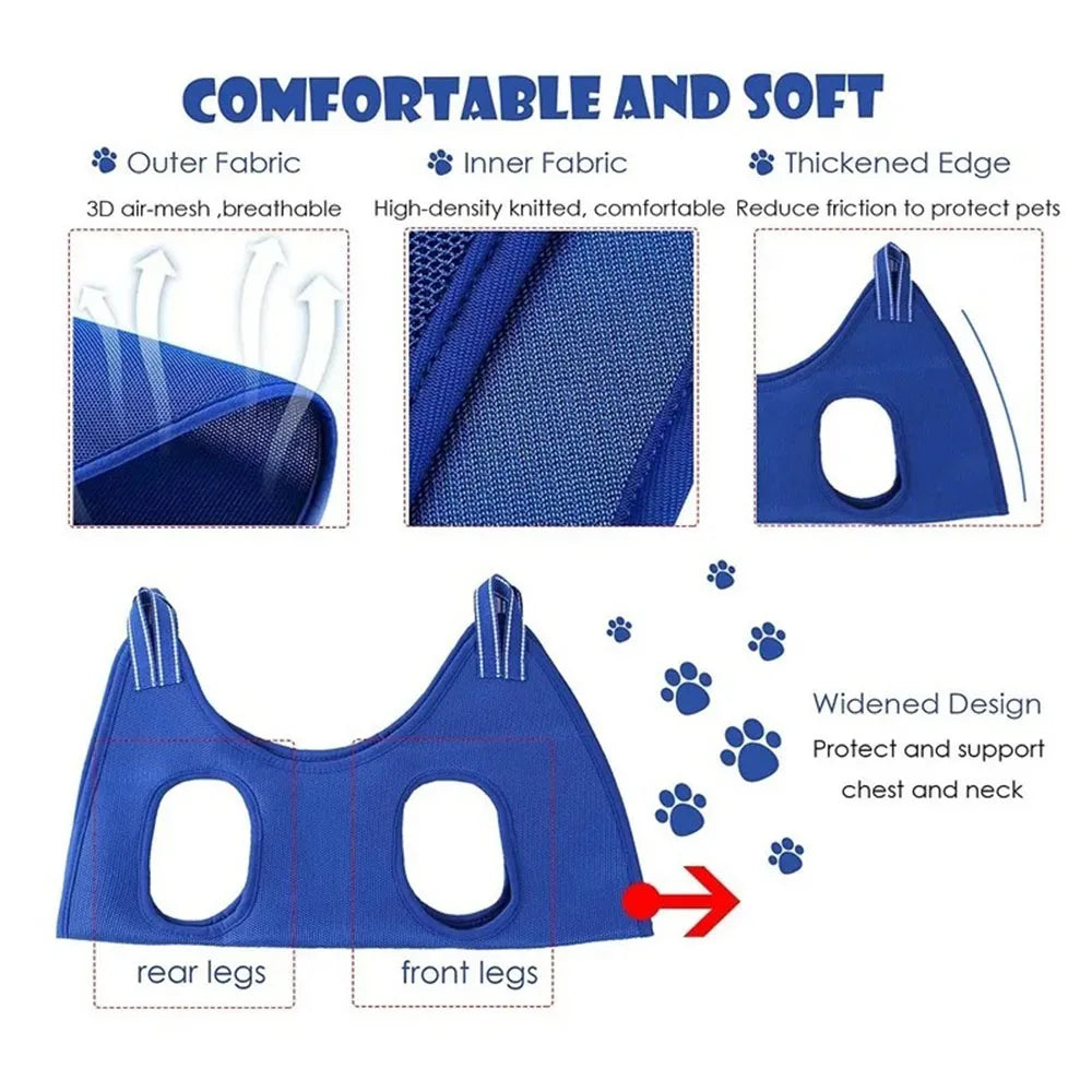 Pet Cat Dog Grooming Hammock Holder Bag with 2 Hooks