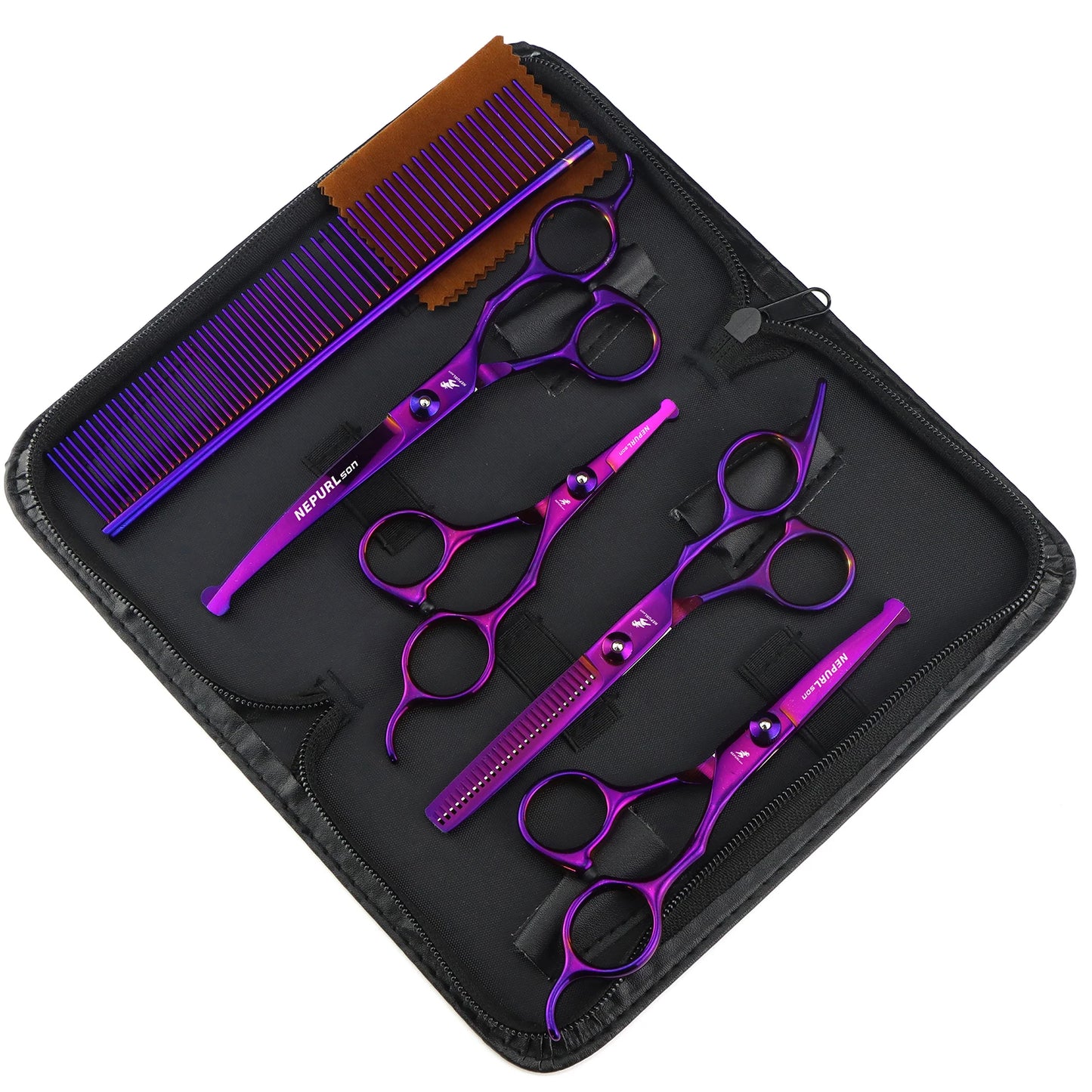 5-7.5" Pet Dog Cat 4pc Stainless Steel Grooming Scissors Comb Sets