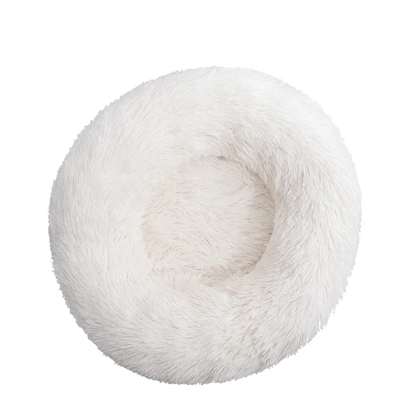 M-4XL Long Plush Round Pet Dog Bed Mat Cushion Mattress