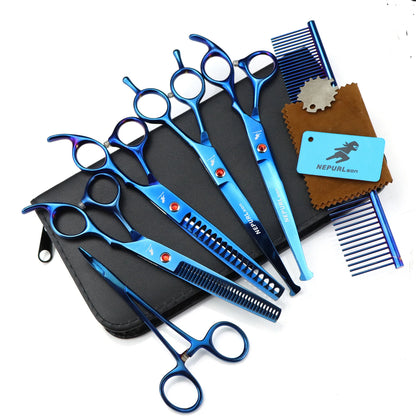 3-5pcs 7.5" Stainless Steel Pet Dog Cat Grooming Scissors Comb Sets