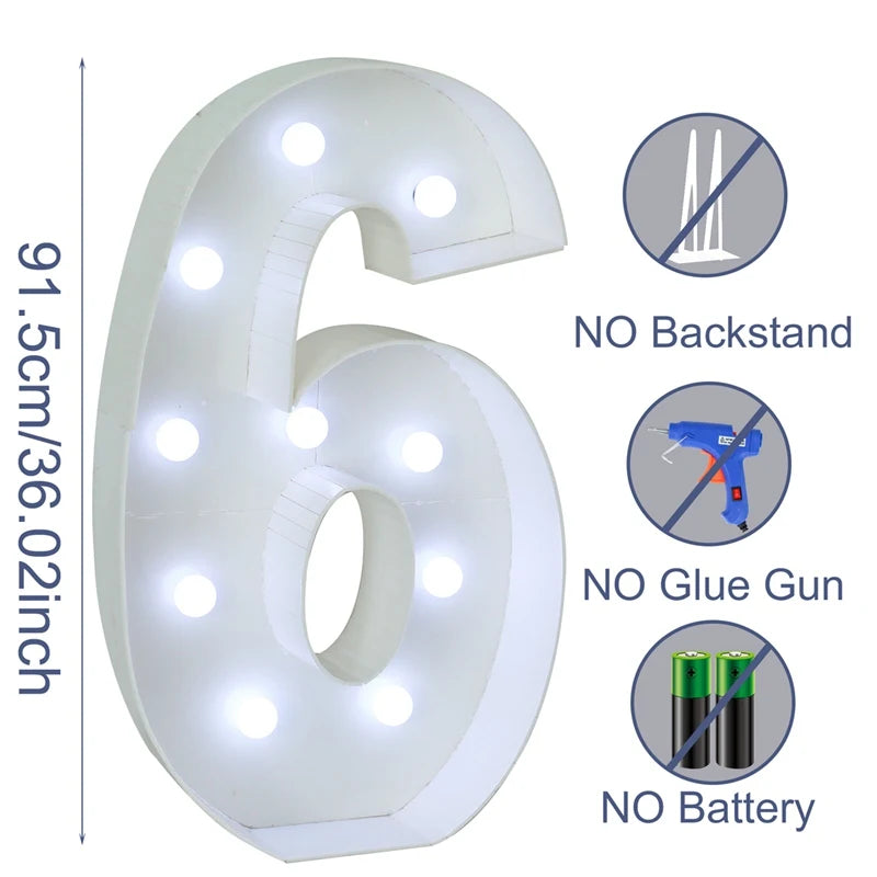 91.5cm Giant Light-Up Number Frame (0-9)