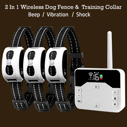 1600ft Pet Dog Wireless Electric Fence & Training Collar