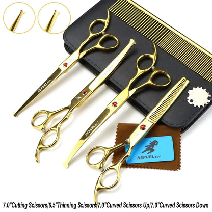 3-5pcs 7.5" Stainless Steel Pet Dog Cat Grooming Scissors Comb Sets