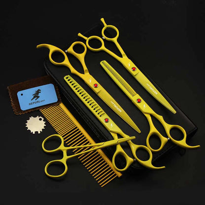 4-7pc Stainless Steel Pet Dog Cat 7" Grooming scissors Comb Sets