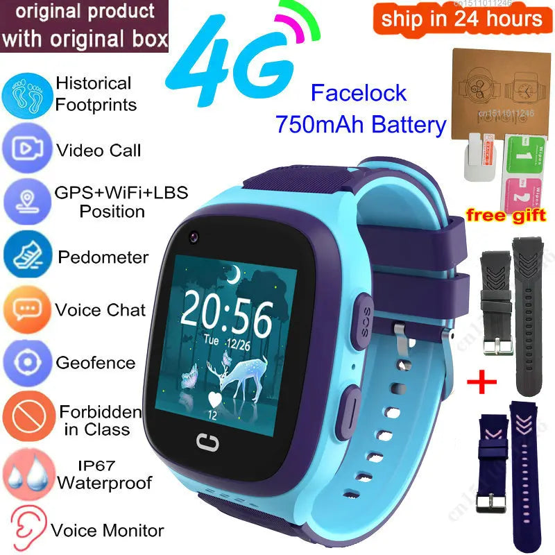 4G Kids Smart Watch GPS Video Call IP67 Waterproof Tracker