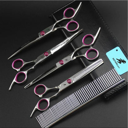 4-7pc Stainless Steel Pet Dog Cat 7" Grooming scissors Comb Sets