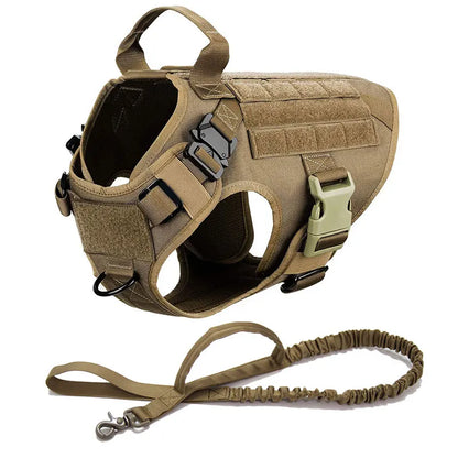 M-XL Pet Dog Tactical Harness Vest Collar And Leash Set