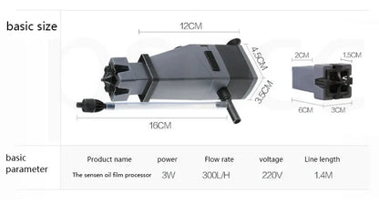 Aquarium Fish Tank Oil Film Processor Surface Skimmer Filter Pump