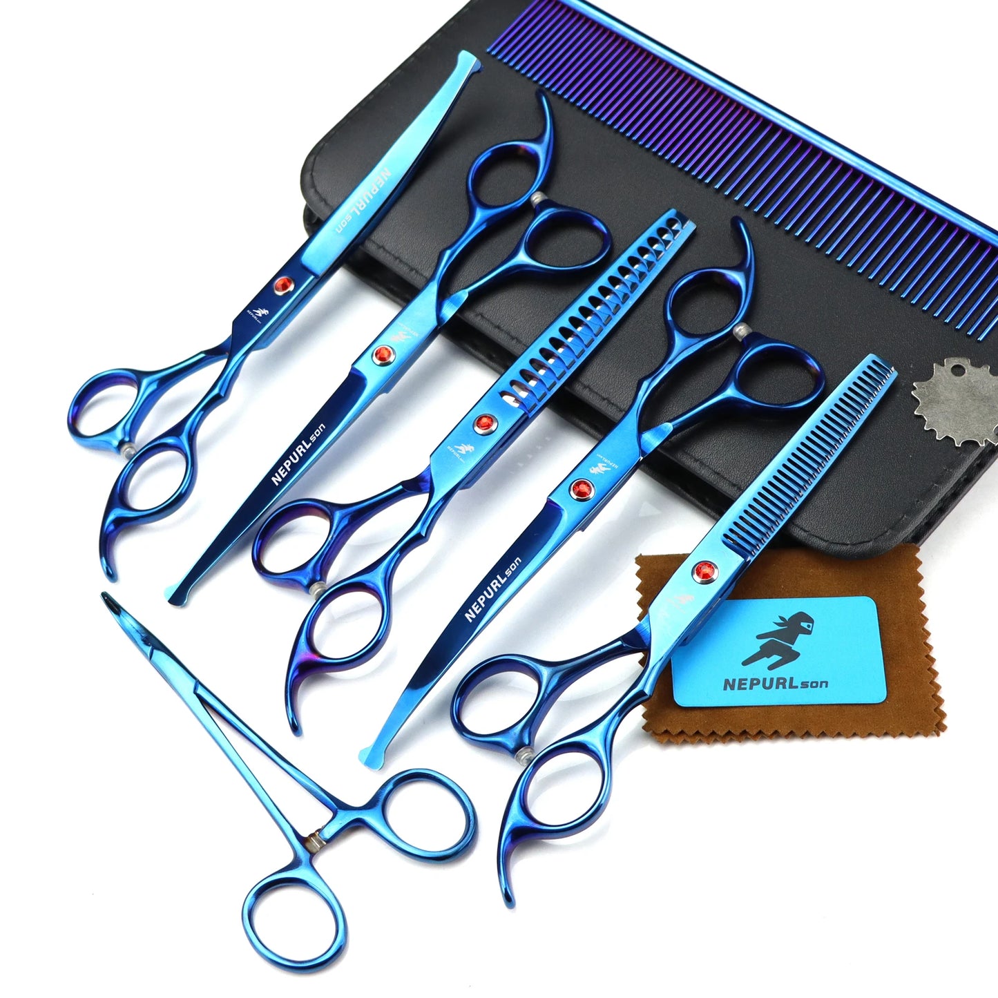 3-5pcs 7.5" Stainless Steel Pet Dog Cat Grooming Scissors Comb Sets