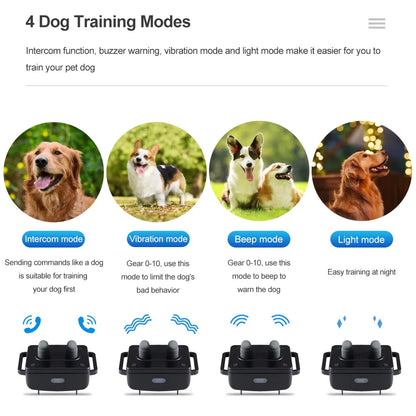 1500m Pet Dog Voice Walkie-Talkie Remote Control Waterproof Rechargeable Training Collar