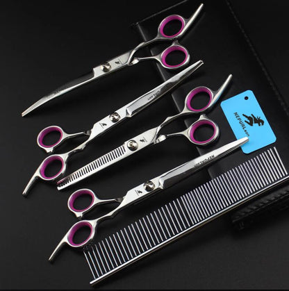 4-7pc Stainless Steel Pet Dog Cat 7" Grooming scissors Comb Sets