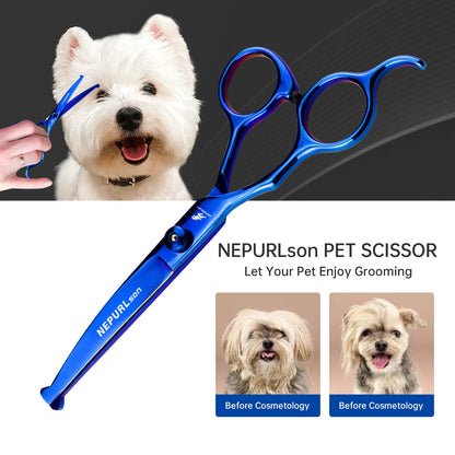 5-7.5" Pet Dog Cat 4pc Stainless Steel Grooming Scissors Comb Sets